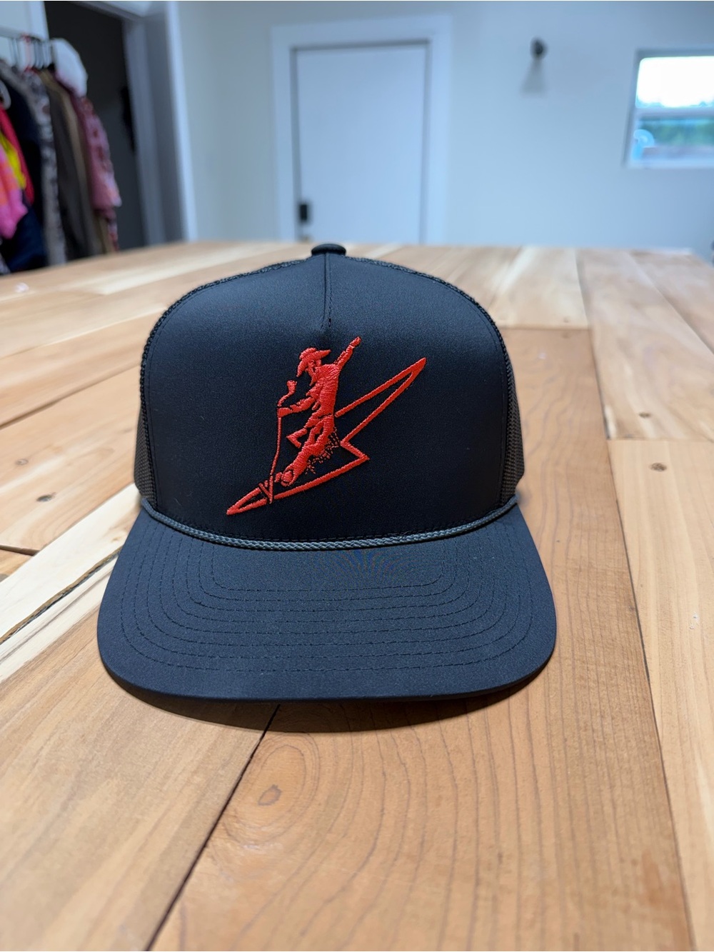 Hooey Black Red Rodeo Cowboy Trucker Hat Mesh Snapback Western Cap OSFA